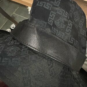 Versace Black Medusas Patterned Fedora Hat